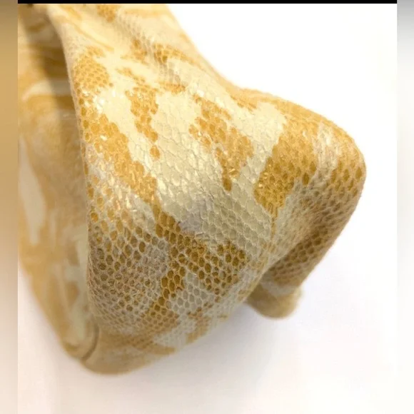 BY FAR Cush Leather Hobo Bag Snakeskin Pattern Zip Closure EUC - Picture 6 of 11